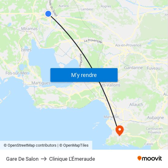 Gare De Salon to Clinique L'Émeraude map