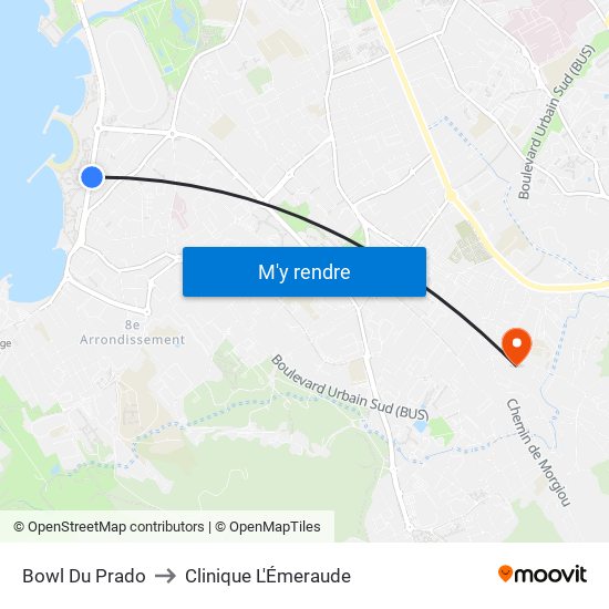 Bowl Du Prado to Clinique L'Émeraude map