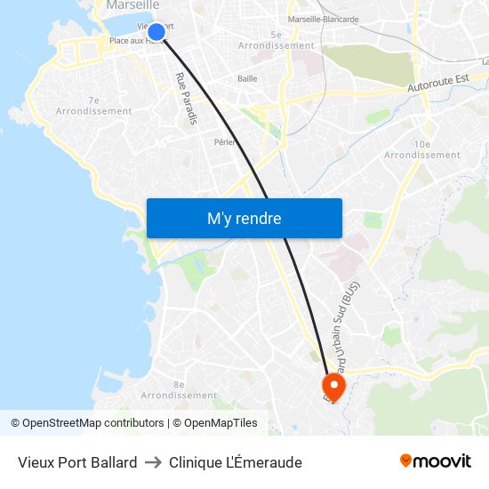 Vieux Port Ballard to Clinique L'Émeraude map