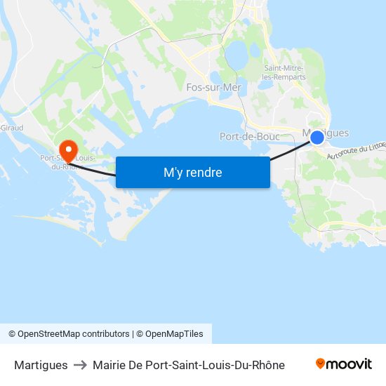 Martigues to Mairie De Port-Saint-Louis-Du-Rhône map
