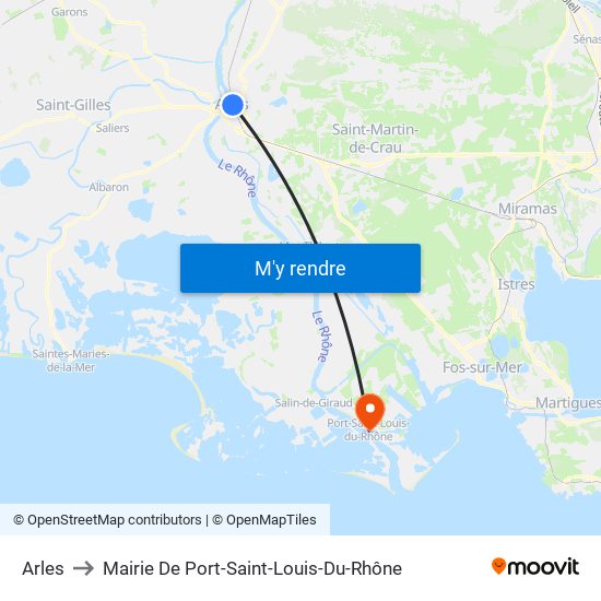 Arles to Mairie De Port-Saint-Louis-Du-Rhône map