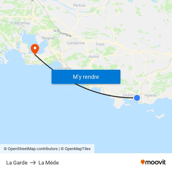 La Garde to La Mède map