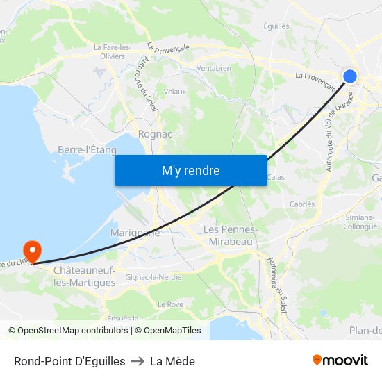 Rond-Point D'Eguilles to La Mède map