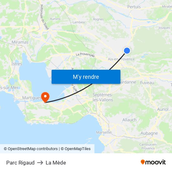 Parc Rigaud to La Mède map