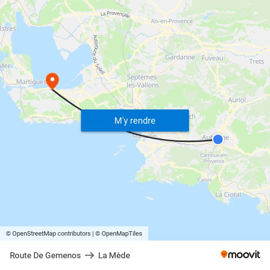 Route De Gemenos to La Mède map
