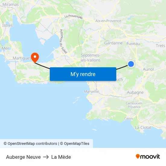 Auberge Neuve to La Mède map