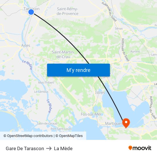 Gare De Tarascon to La Mède map