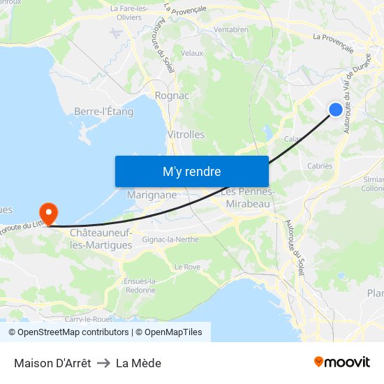 Maison D'Arrêt to La Mède map