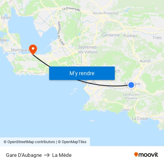 Gare D'Aubagne to La Mède map