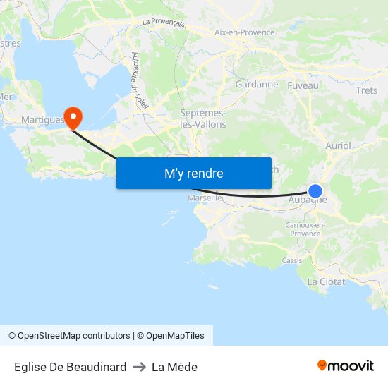 Eglise De Beaudinard to La Mède map