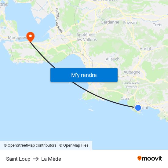 Saint Loup to La Mède map