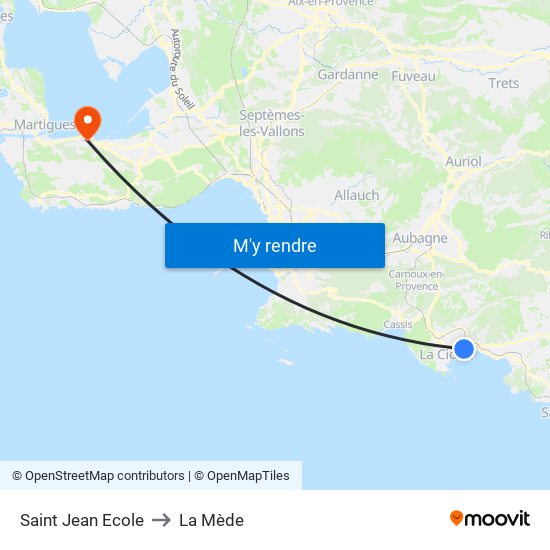 Saint Jean Ecole to La Mède map