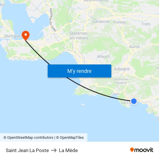 Saint Jean La Poste to La Mède map