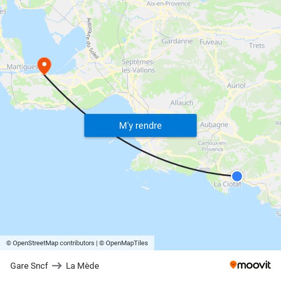 Gare Sncf to La Mède map