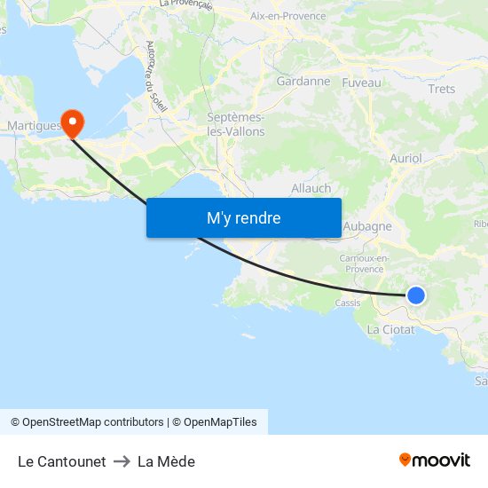 Le Cantounet to La Mède map