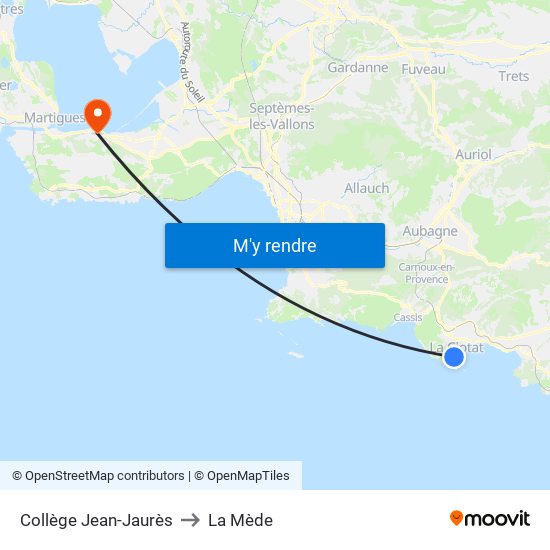 Collège Jean-Jaurès to La Mède map