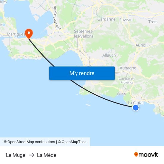 Le Mugel to La Mède map