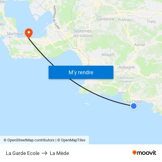La Garde Ecole to La Mède map