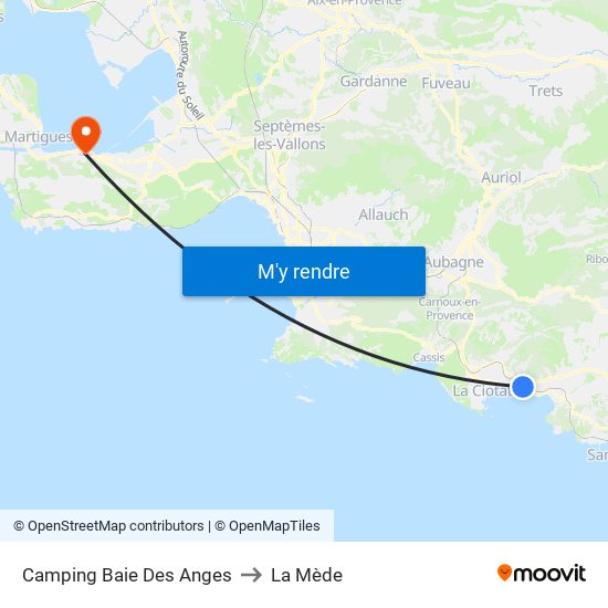 Camping Baie Des Anges to La Mède map