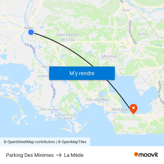 Parking Des Minimes to La Mède map