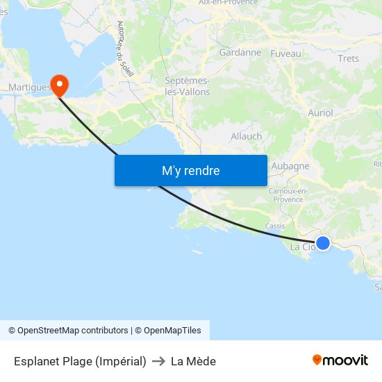Esplanet Plage (Impérial) to La Mède map