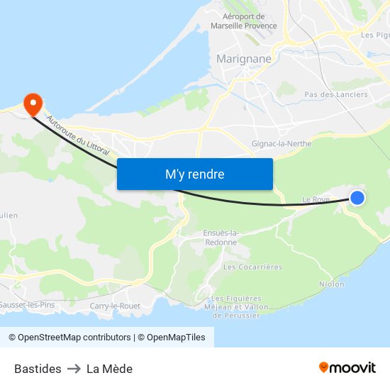Bastides to La Mède map