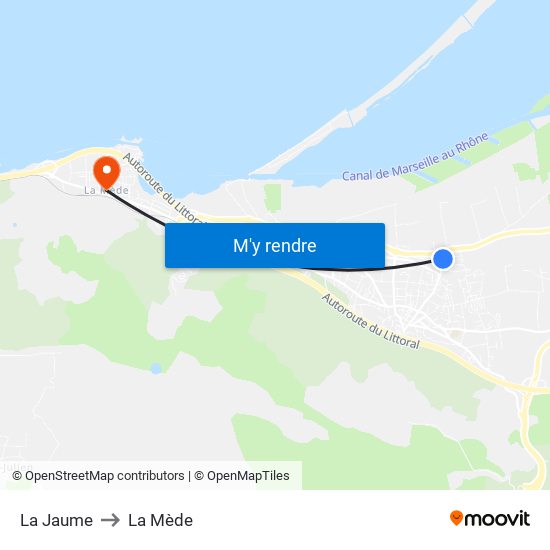 La Jaume to La Mède map