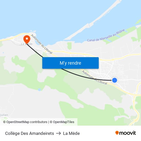 Collège Des Amandeirets to La Mède map