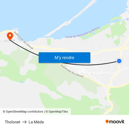 Tholonet to La Mède map