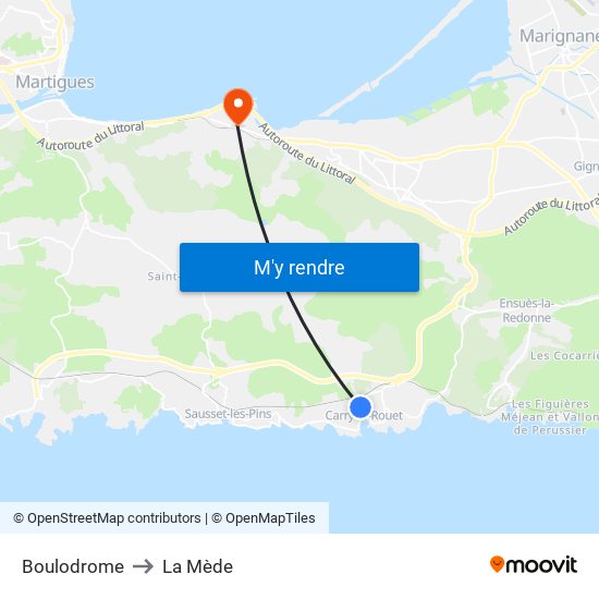 Boulodrome to La Mède map
