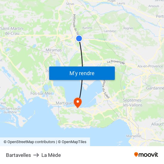 Bartavelles to La Mède map