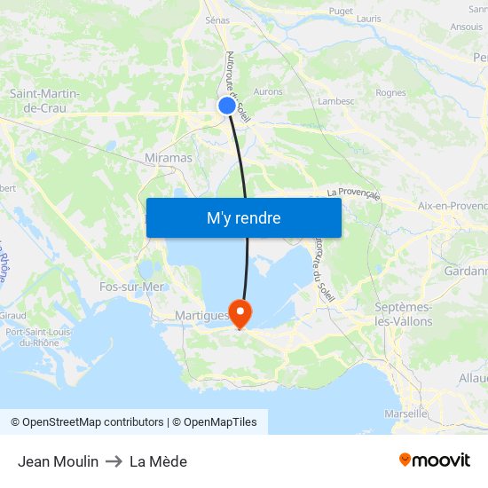 Jean Moulin to La Mède map