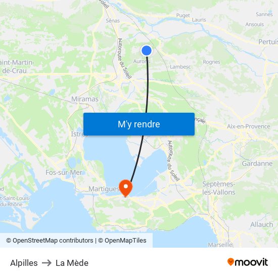 Alpilles to La Mède map