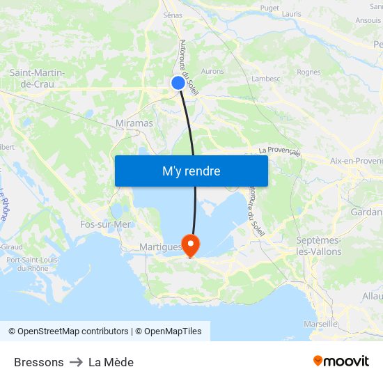 Bressons to La Mède map