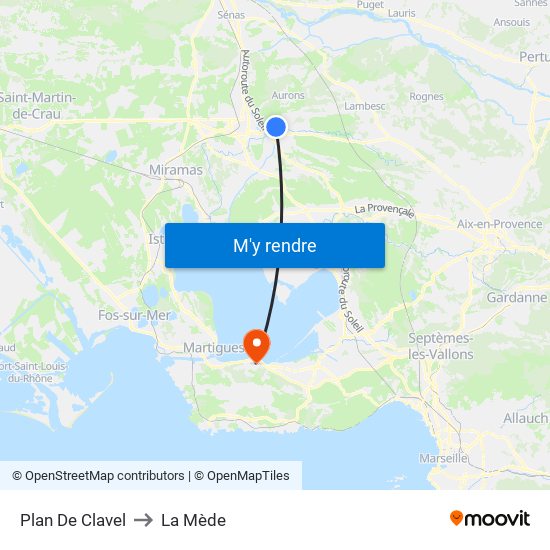Plan De Clavel to La Mède map