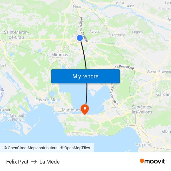 Félix Pyat to La Mède map