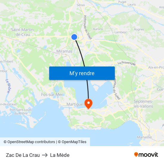 Zac De La Crau to La Mède map
