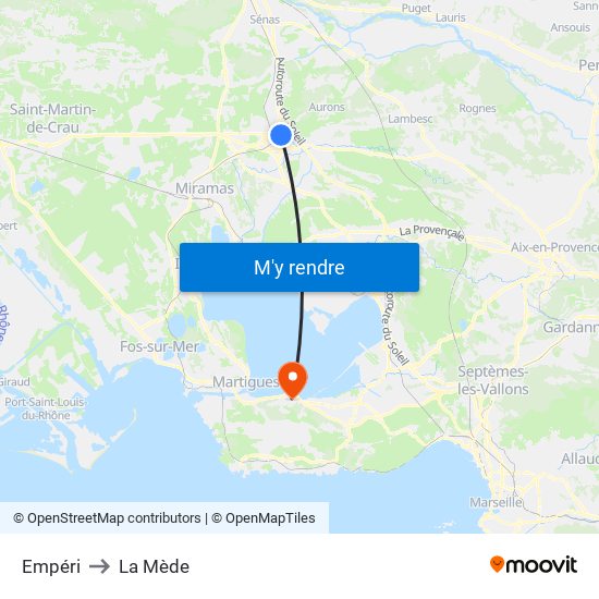 Empéri to La Mède map