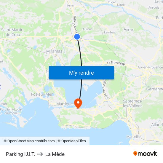 Parking I.U.T. to La Mède map