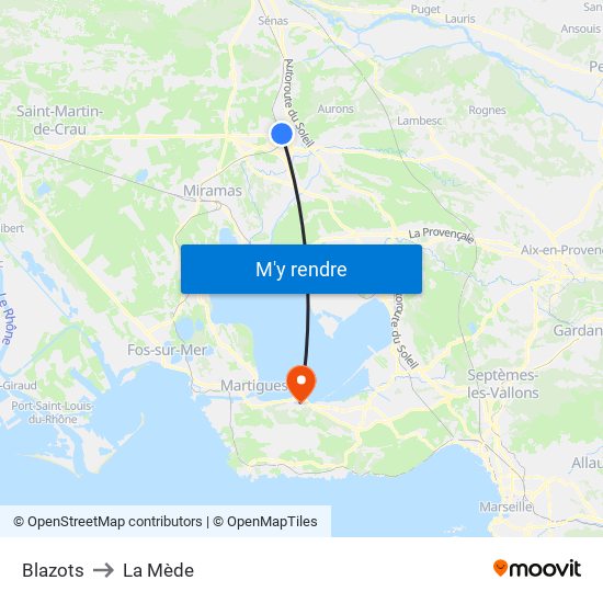 Blazots to La Mède map