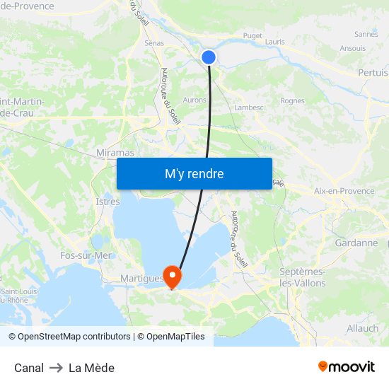 Canal to La Mède map
