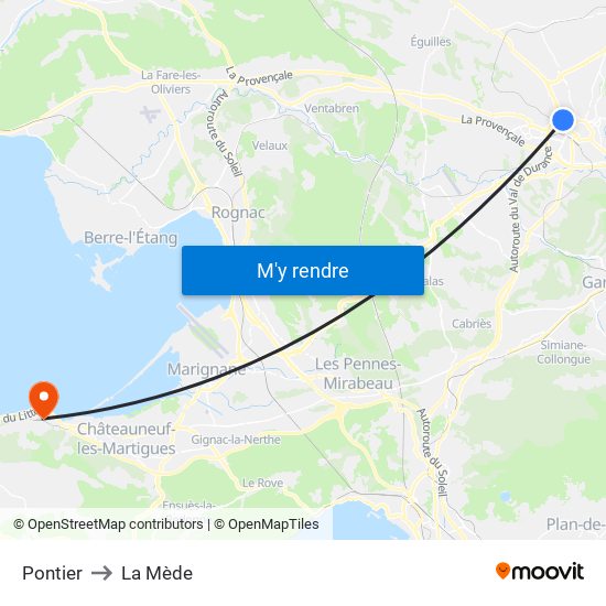Pontier to La Mède map