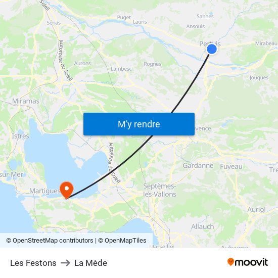 Les Festons to La Mède map