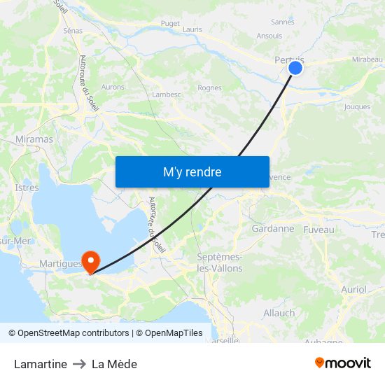 Lamartine to La Mède map