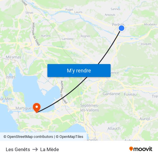 Les Genêts to La Mède map