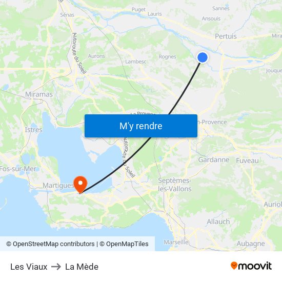 Les Viaux to La Mède map