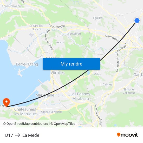 D17 to La Mède map