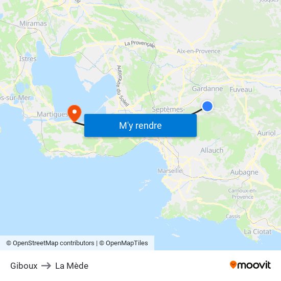 Giboux to La Mède map