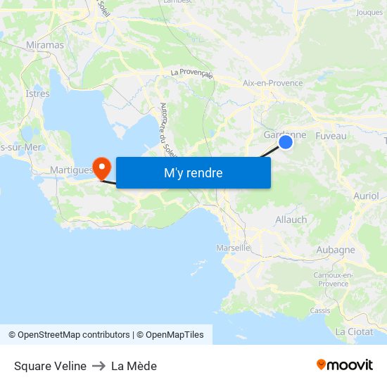 Square Veline to La Mède map