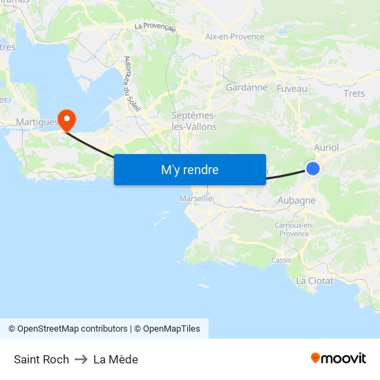 Saint Roch to La Mède map